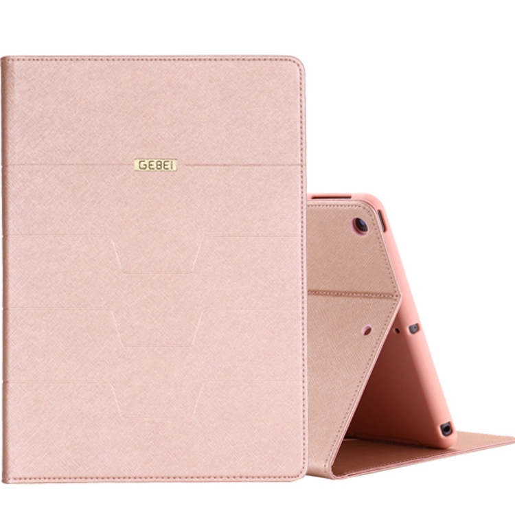 

For iPad 9.7 inch (2017) GEBEI PU+TPU Horizontal Flip Leather Case with Holder & Card Slots(Rose Gold)