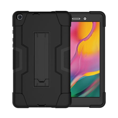 

For Galaxy Tab A 8.0 (2019) T290 Contrast Color Silicone + PC Combination Case with Holder(Black )