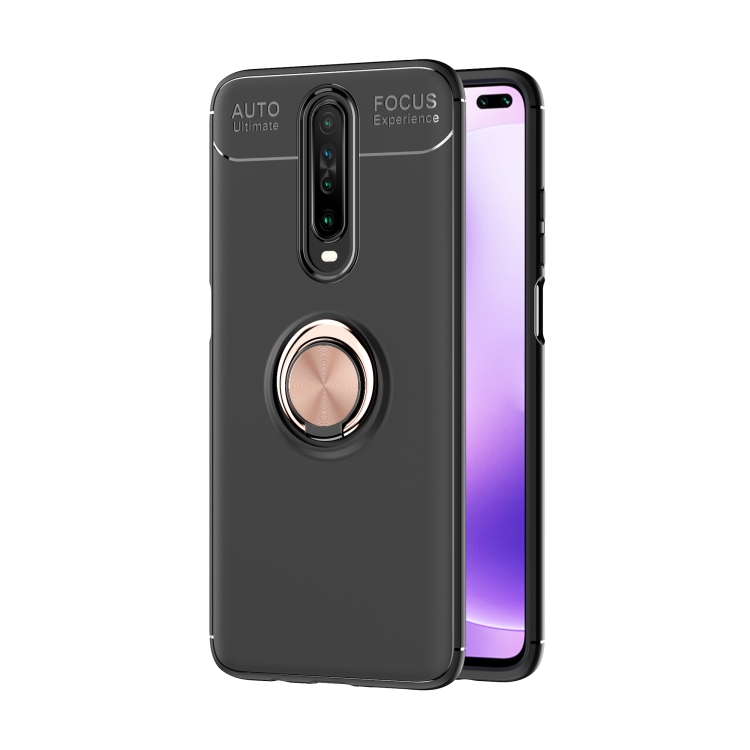 

For Xiaomi Redmi K30 Lenuo Shockproof TPU Case with Invisible Holder(Black Gold)