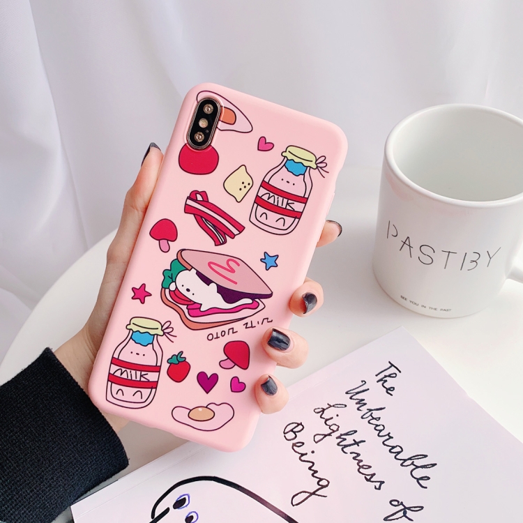 

For iPhone XR Frosted Pink Full Coverage Shockproof TPU Case(Sandwich)