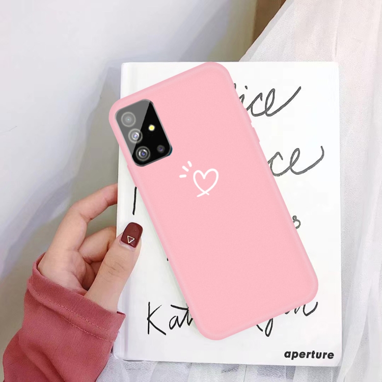 

For Galaxy S20+ Love Heart Pattern Frosted TPU Protective Case(Pink)