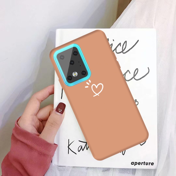 

For Galaxy S20 Ultra Love Heart Pattern Frosted TPU Protective Case(Coral Orange)