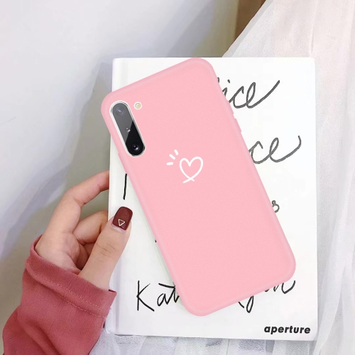 

For Galaxy Note10 Love Heart Pattern Frosted TPU Protective Case(Pink)