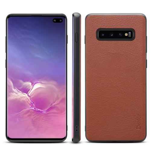 

For Galaxy S10 Plus Denior V7 Luxury Car Cowhide Leather Ultrathin Protective Case(Brown)