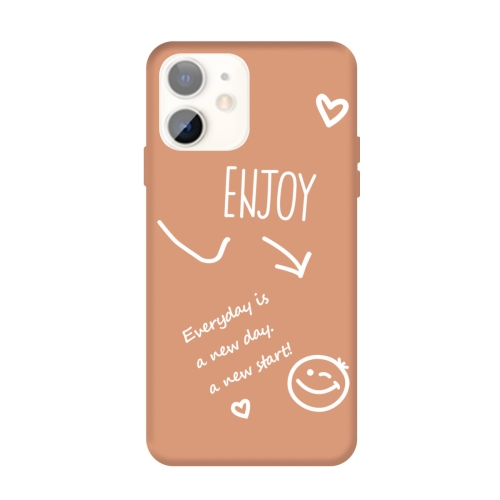 

For iPhone 11 Enjoy Emoticon Heart-shape Pattern Colorful Frosted TPU Phone Protective Case(Coral Orange)