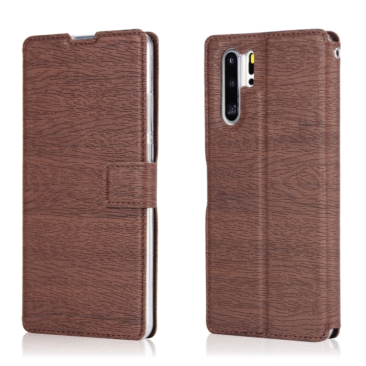 

For Huawei P30 Pro Ultra-thin Tree Texture Horizontal Flip TPU + PU Leather Case, with Card Slots & Holder & Lanyard(Brown)