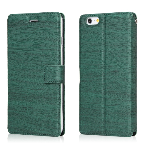 

For iPhone 6s Plus & 6 Plus Ultra-thin Tree Texture Horizontal Flip TPU + PU Leather Case, with Card Slots & Holder & Lanyard(Green)