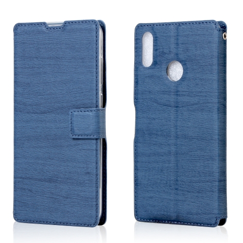 

For Xiaomi Redmi Note 7 Ultra-thin Tree Texture Horizontal Flip TPU + PU Leather Case, with Card Slots & Holder & Lanyard(Blue)