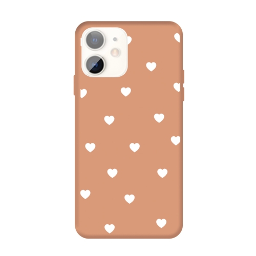 

For iPhone 11 Multiple Love-hearts Pattern Colorful Frosted TPU Phone Protective Case(Coral Orange)
