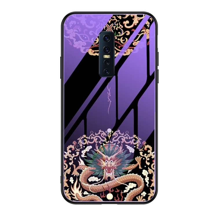 

For Vivo V17 Pro Luminous Painting Glass + TPU Protective Case(Dragon)