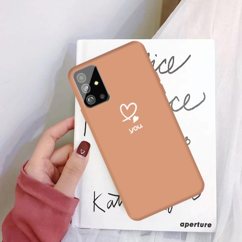 

For Galaxy S20+ Love Heart You Pattern Frosted TPU Protective Case(Coral Orange)