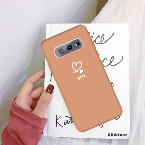 

For Galaxy S10 Love Heart You Pattern Frosted TPU Protective Case(Coral Orange)