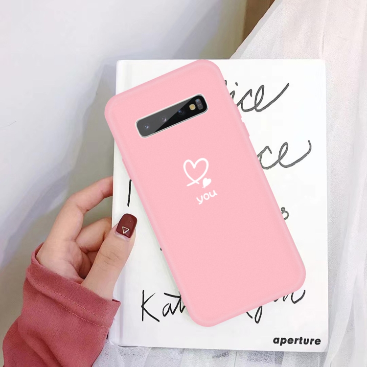 

For Galaxy S10+ Love Heart You Pattern Frosted TPU Protective Case(Pink)