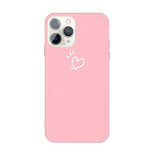 

For iPhone 11 Pro Three Dots Love-heart Pattern Colorful Frosted TPU Phone Protective Case(Pink)