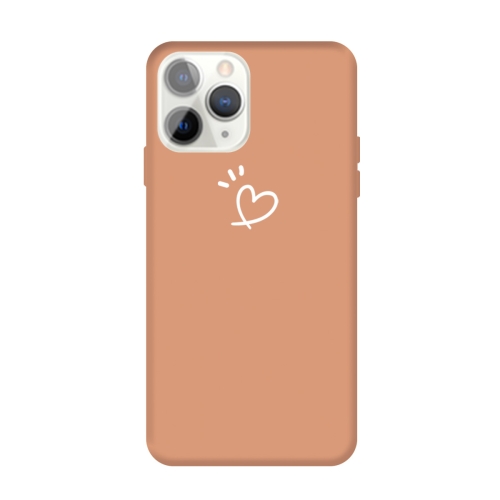 

For iPhone 11 Pro Max Three Dots Love-heart Pattern Colorful Frosted TPU Phone Protective Case(Coral Orange)