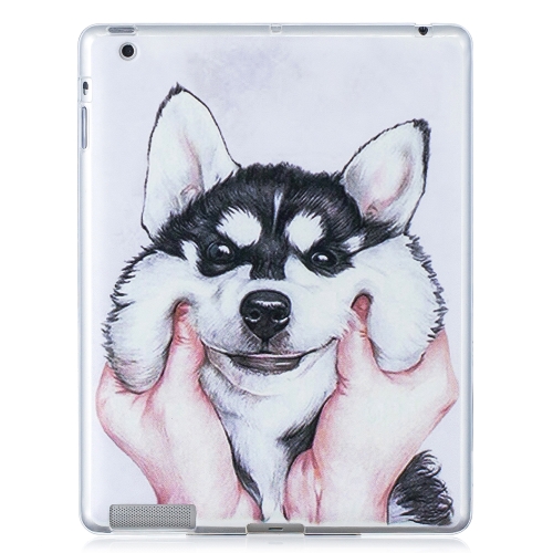 

For iPad 2 / 3 / 4 Colored Drawing Pattern TPU Case(Husky)