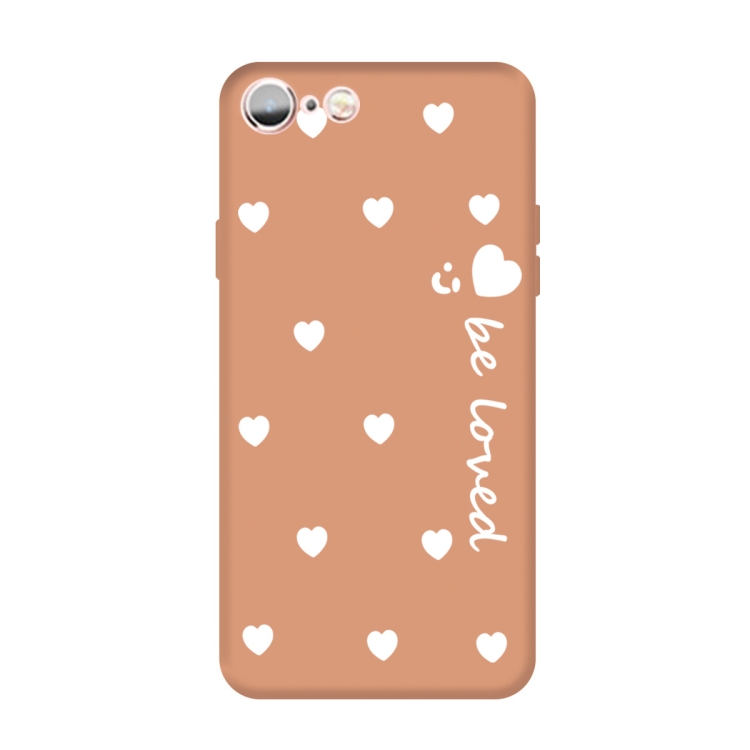 

For iPhone 6s / 6 Smiling Face Multiple Love-hearts Pattern Colorful Frosted TPU Phone Protective Case(Coral Orange)