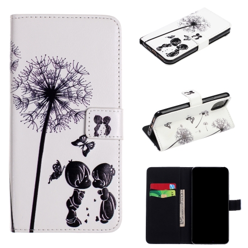 

For iPhone 11 Pro Embossed Coloured Drawing Pattern Horizontal Flip Leather Case with Holder & Card Slots & Wallet(Children Under Dandelion)