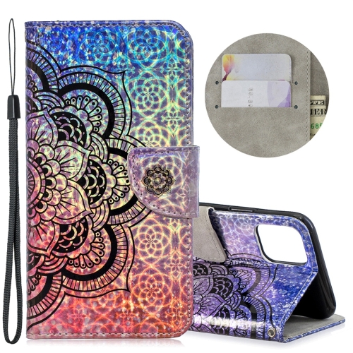 

For iPhone 11 Pro Max Dazzle Laser Coloured Drawing Horizontal Flip Leather Case with Holder & Card Slots & Wallet & Lanyard(Half Datura)