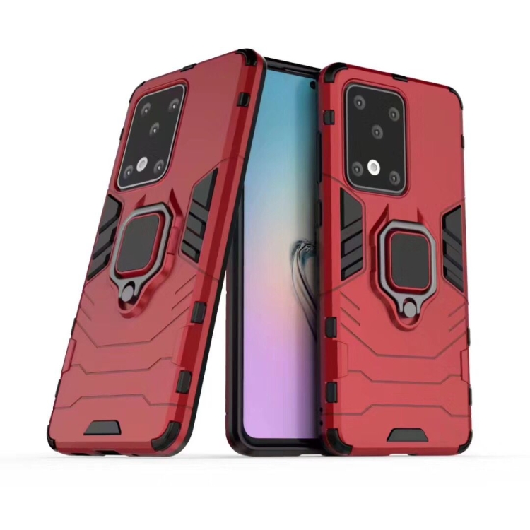 

For Galaxy S20 Ultra Panther PC + TPU Shockproof Protective Case(Red)