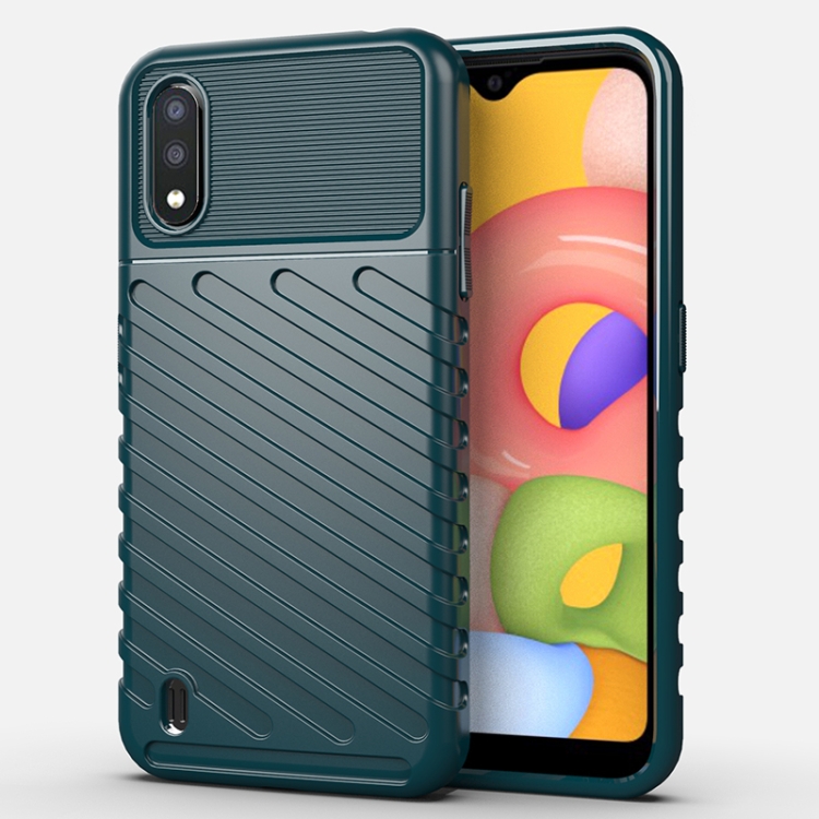 

For Galaxy A01 Thunderbolt Shockproof TPU Soft Case(Green)
