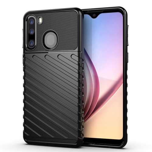 

For Galaxy A21 Thunderbolt Shockproof TPU Soft Case(Black)