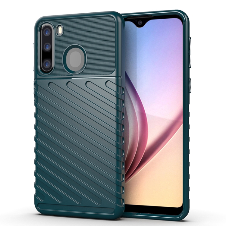 

For Galaxy A21 Thunderbolt Shockproof TPU Soft Case(Green)