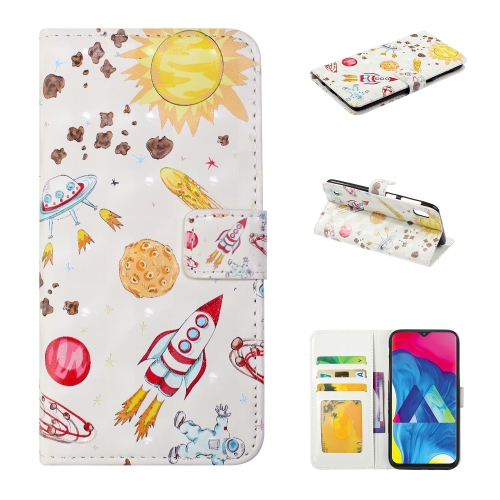 

For Galaxy A10 3D Embossed Horizontal Flip Leather Case, with Holder & Card Slots & Wallet & Photo Frame(Rocket)