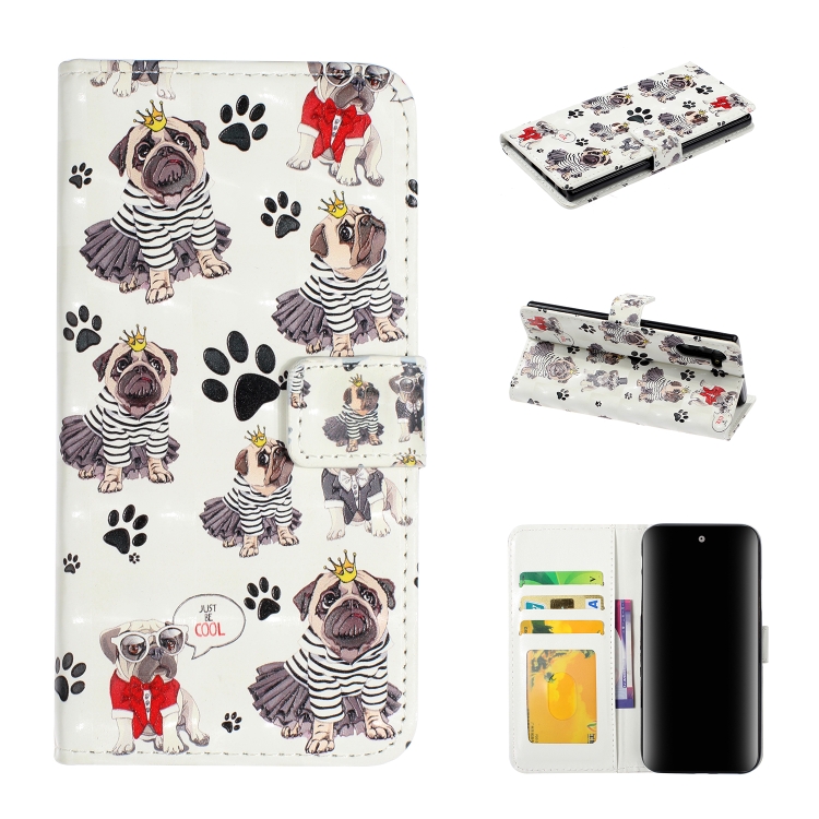 

For Galaxy Note 10 3D Embossed Horizontal Flip Leather Case, with Holder & Card Slots & Wallet & Photo Frame(Crown Dog)