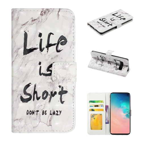 

For Galaxy S10 3D Embossed Horizontal Flip Leather Case, with Holder & Card Slots & Wallet & Photo Frame(English Marble)