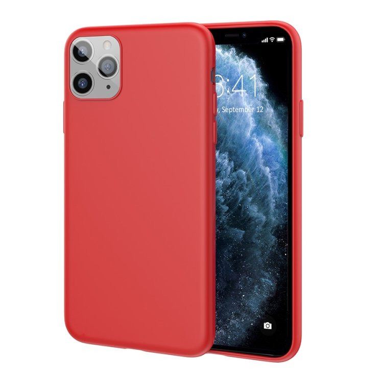 

For iPhone 11 Pro TGVIS Smooth Skin Series Solid Color Liquid Silicone Shockproof Protective Case(Red)