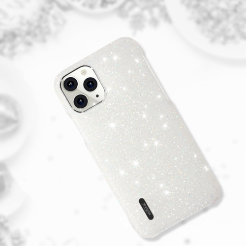 

For iPhone 11 Pro Max Mutural PC+Rhinestone Protective Case(White)