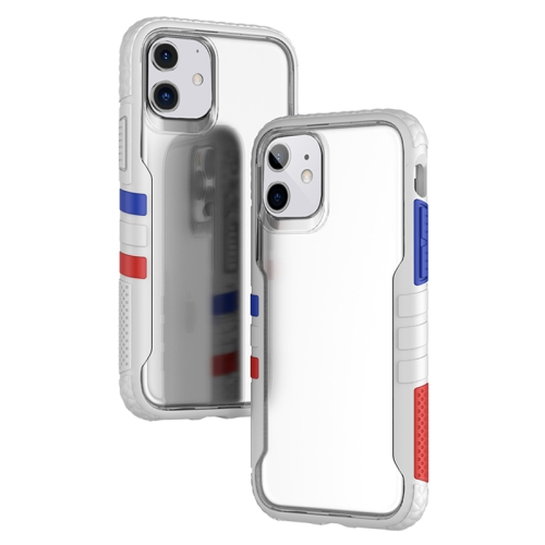 

For iPhone 11 TGVIS Ultimate Series Multi-coloured Block Shockproof Protective Case(White)