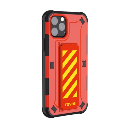 

For iPhone 11 Pro TGVIS Explore Series Colorful Shockproof Protective Case with Bracelet(Red)