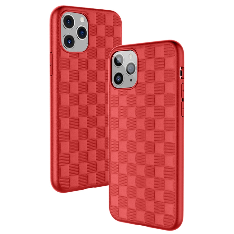 

For iPhone 11 Pro TGVIS Chessboard Series TPU Shockproof Protective Case(Red)