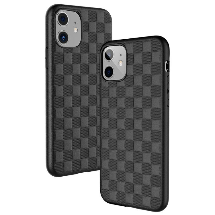 

For iPhone 11 TGVIS Chessboard Series TPU Shockproof Protective Case(Black)