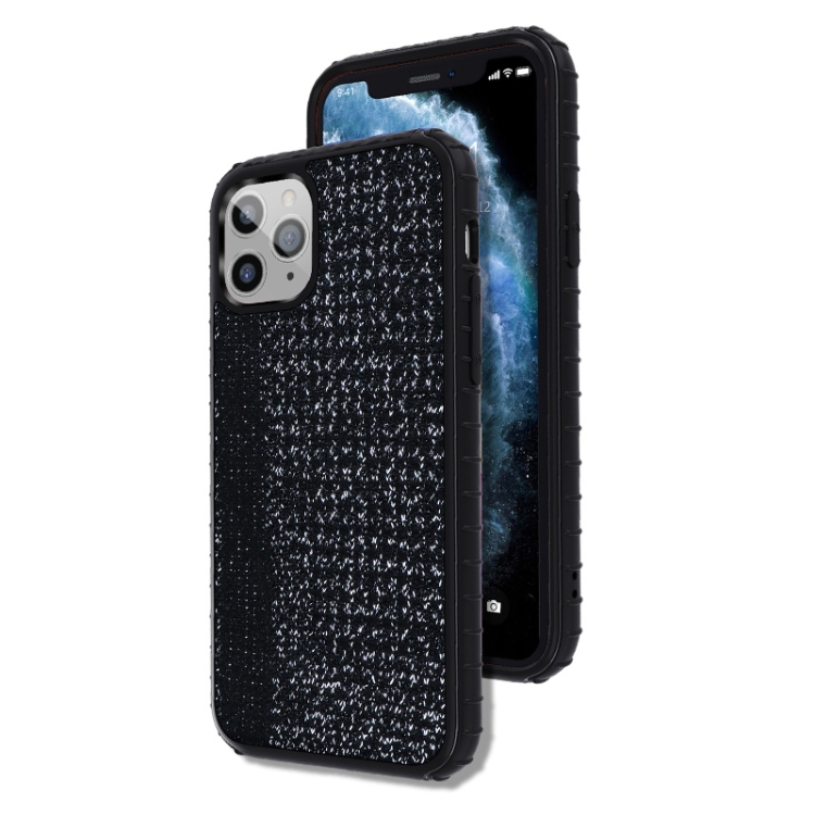 

For iPhone 11 Pro TGVIS Starry Sky Series Yeezy Woven Noctilucent Shockproof Protective Case(Black)