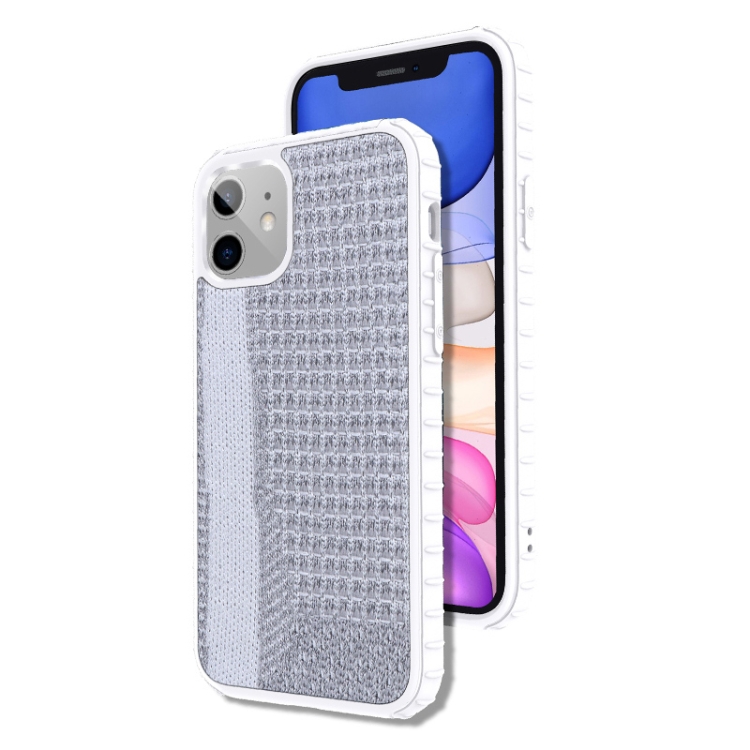 

For iPhone 11 TGVIS Starry Sky Series Yeezy Woven Noctilucent Shockproof Protective Case(White)