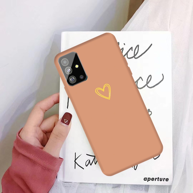 

For Galaxy S20 Golden Love Heart Pattern Frosted TPU Protective Case(Coral Orange)