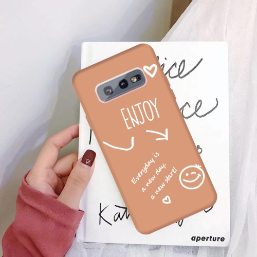 

For Galaxy S10e Enjoy Love Pattern Frosted TPU Protective Case(Coral Orange)