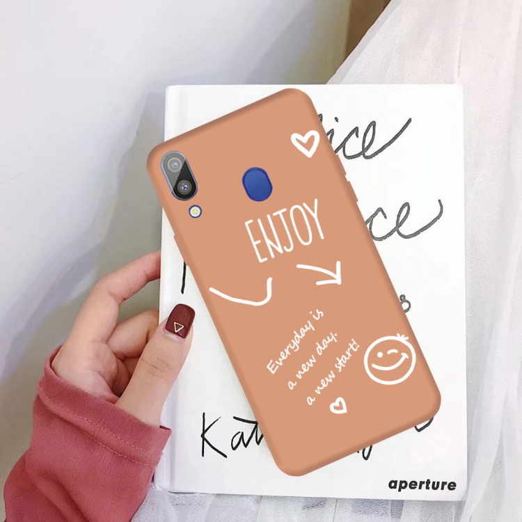 

For Galaxy A30 Enjoy Love Pattern Frosted TPU Protective Case(Coral Orange)