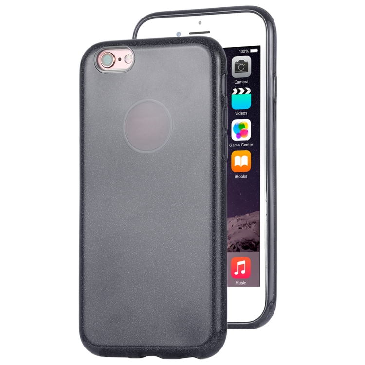 

For iPhone 6 TPU Glitter All-inclusive Protective Case(Black)