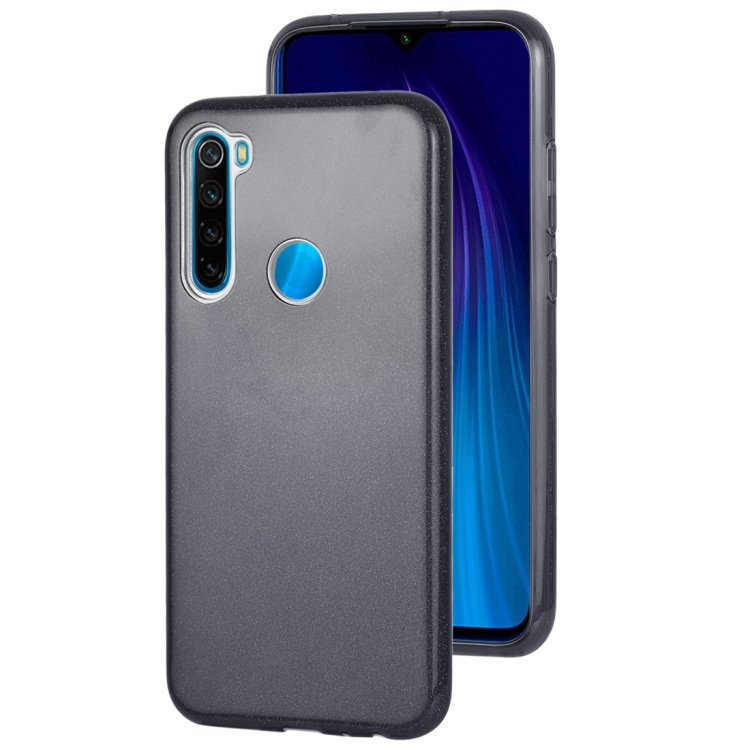

For Xiaomi Redmi Note 8 TPU Glitter All-inclusive Protective Case(Black)