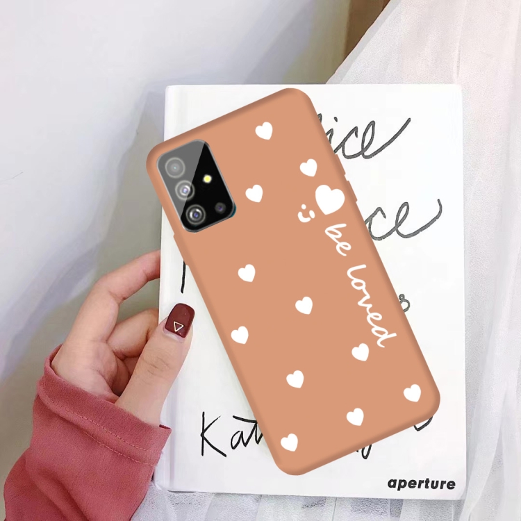 

For Galaxy S11e Smiling Love Heart Pattern Frosted TPU Protective Case(Coral Orange)