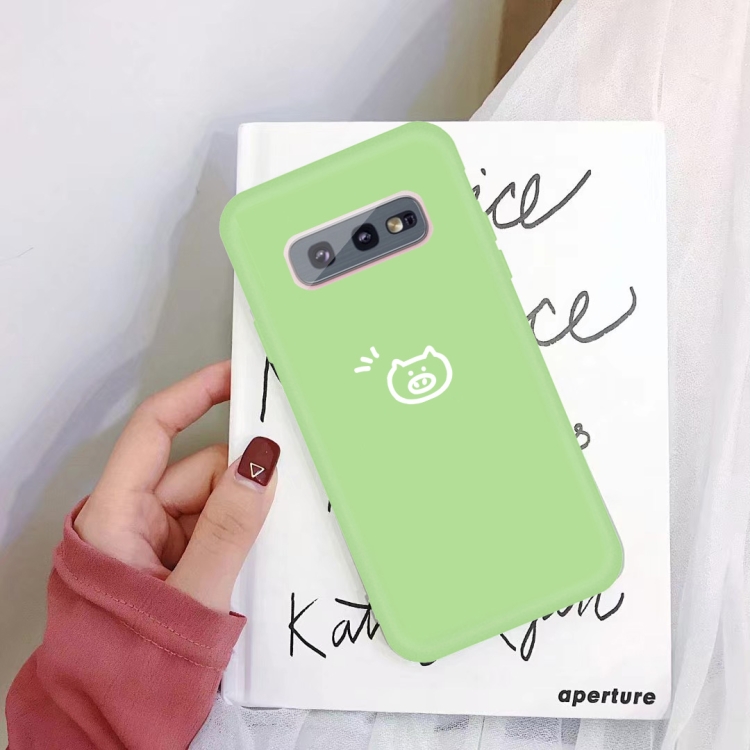 

For Galaxy S10e Little Pig Pattern Frosted TPU Protective Case(Green)