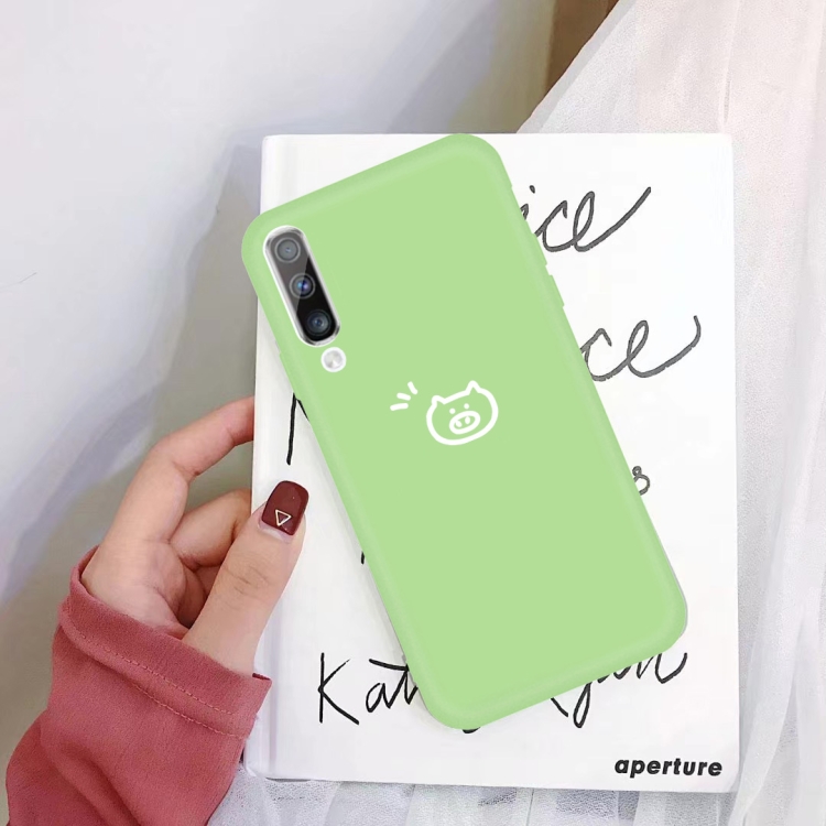 

For Galaxy A50 Little Pig Pattern Frosted TPU Protective Case(Green)