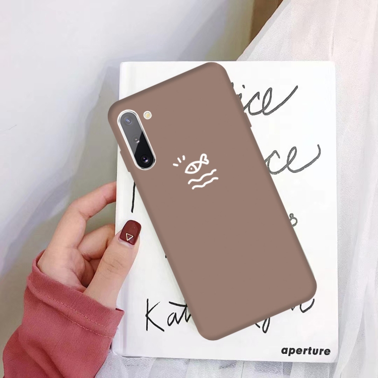 

For Galaxy Note10 Little Fish Pattern Frosted TPU Protective Case(Khaki)