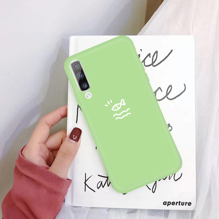 

For Galaxy A50 Little Fish Pattern Frosted TPU Protective Case(Green)