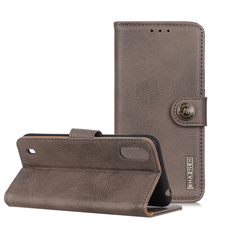 

For ZTE A5(2020) KHAZNEH Cowhide Texture PU + TPU Horizontal Flip Leather Case with Holder & Card Slots & Wallet(Grey)