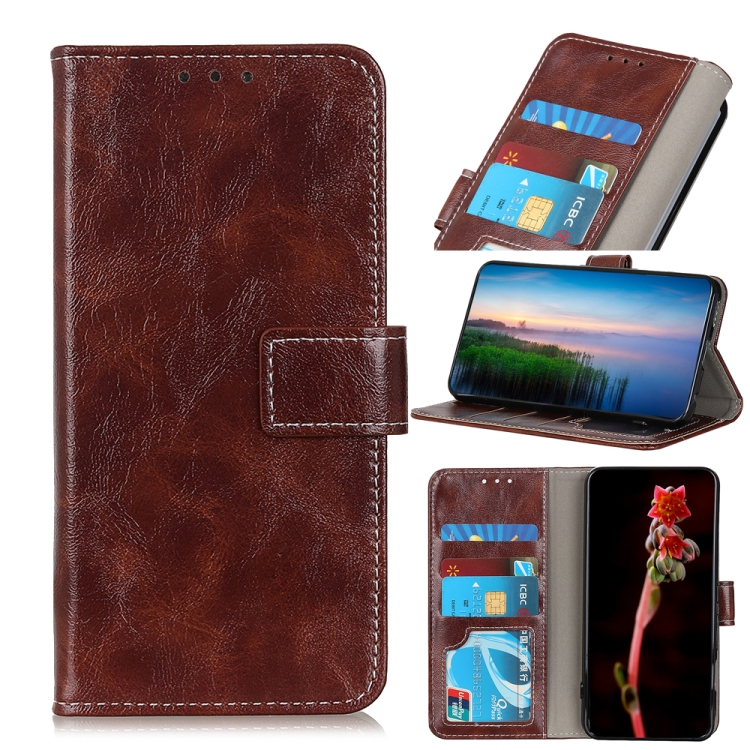 

For ZTE A5(2020) Retro Crazy Horse Texture Horizontal Flip Leather Case with Holder & Card Slots & Photo Frame & Wallet(Brown)